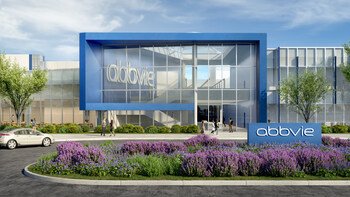 Rendering of Front Entrance to AbbVie Durham Campus